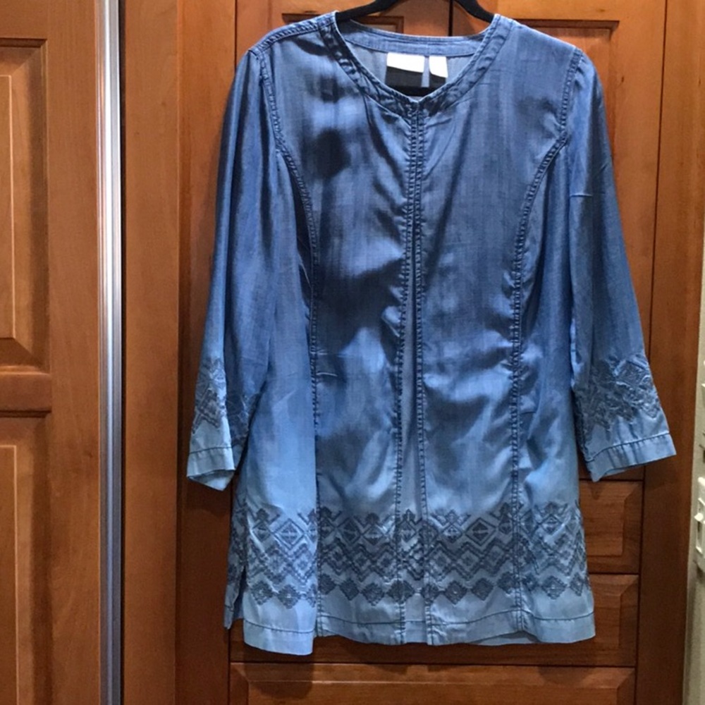 Chico’s Sz 2 Blue Ombré Jacket